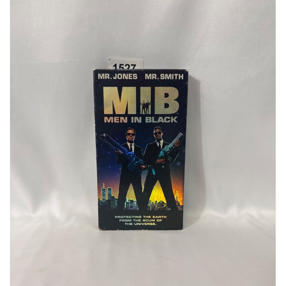 Men In Black VHS 1997 Will Smith, Tommy Lee Jones Sci Fi Film Holographic Cover
